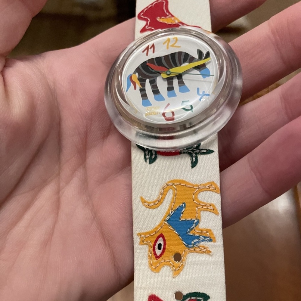 1999 Midi Pop Swatch Mutation PMK124 - never worn- Colorful Animals Watch - Picture 6 of 8